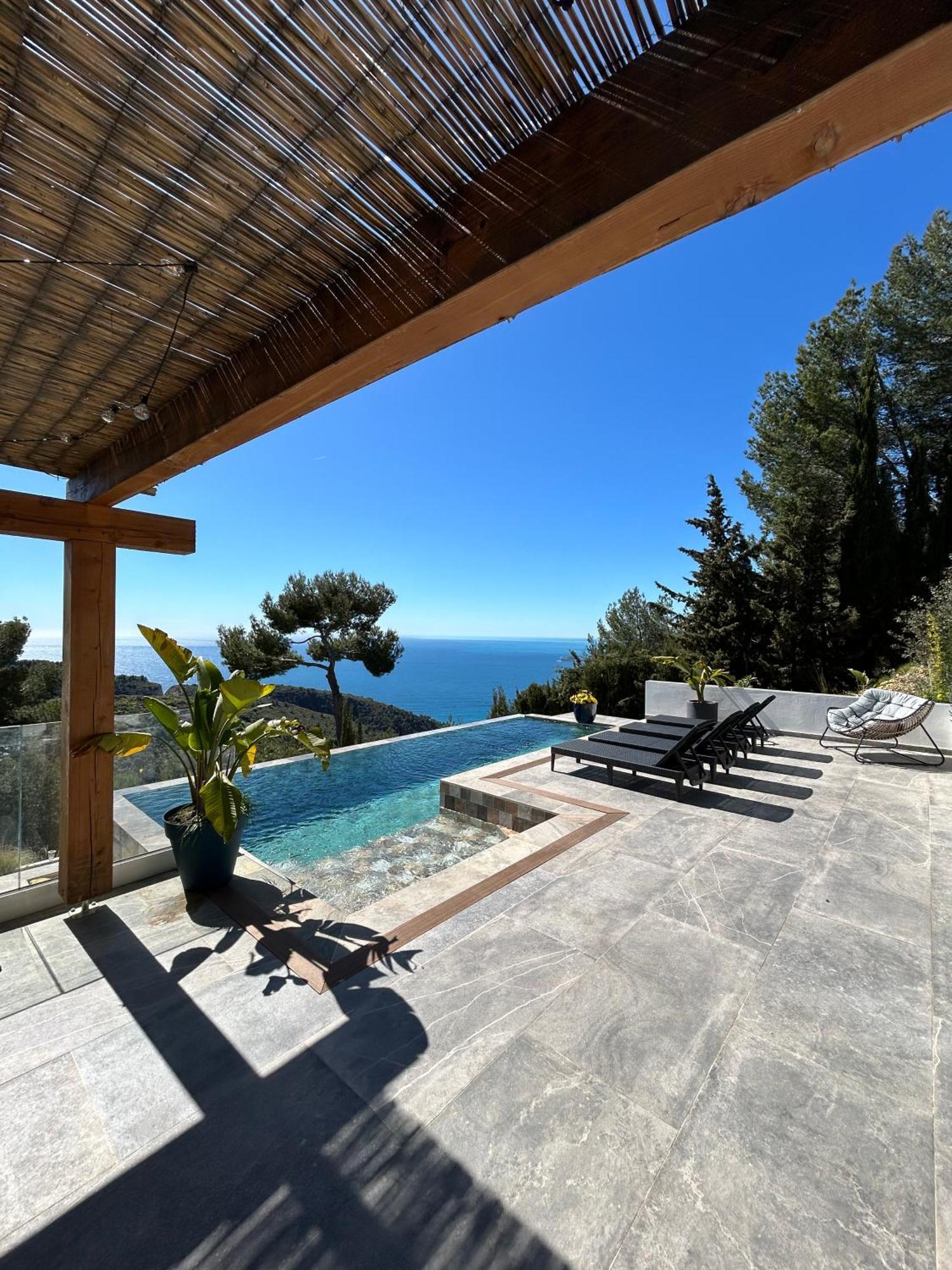 Eze - Appartement Dans Bas De Villa Avec Piscine Pres De Monaco Exteriör bild